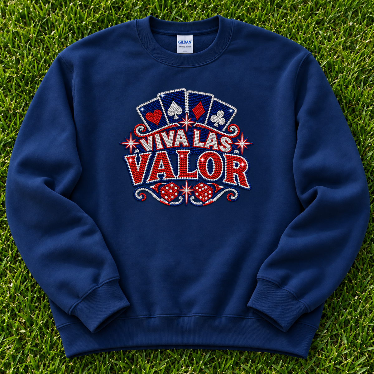 Rhinestone FULL Bling Viva Las Valor Sweatshirt