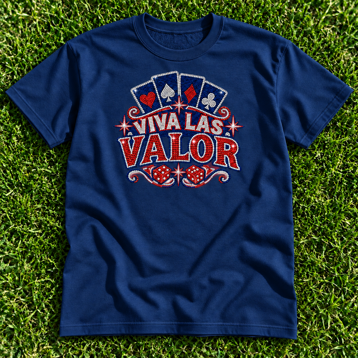 Rhinestone FULL Bling Viva Las Valor Tee