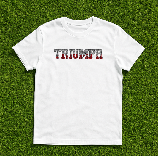 Triumph White Rhinestone BLING Tee